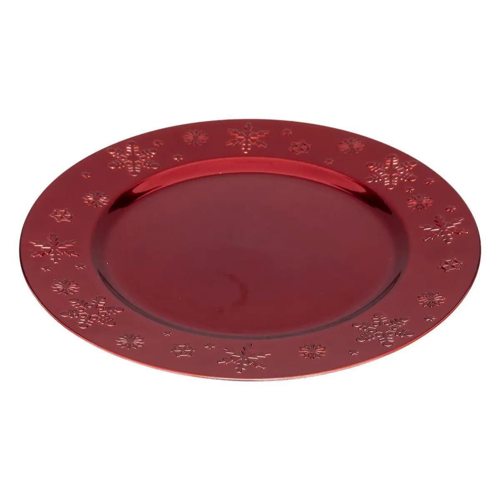 Voir la diapositive 2 : ATMOSPHERA Assiette de présentation  flocon  33cm rouge