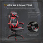 Voir la diapositive 5 : VINSETTO Vinsetto Fauteuil de bureau gamer style baquet racing - pivotant, inclinable - coussin lombaire, tétière, repose-pieds inclus - revêtement synthétique rouge noir