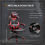 Voir la diapositive 5 : VINSETTO Vinsetto Fauteuil de bureau gamer style baquet racing - pivotant, inclinable - coussin lombaire, tétière, repose-pieds inclus - revêtement synthétique rouge noir