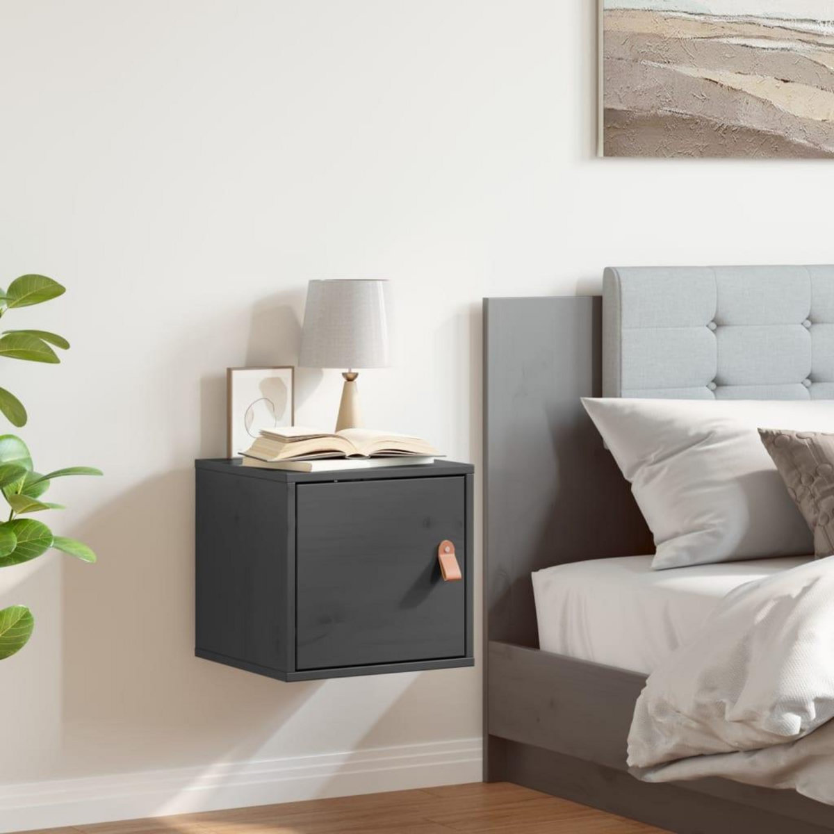 VIDAXL Armoire murale Gris 31,5x30x30 cm Bois de pin massif