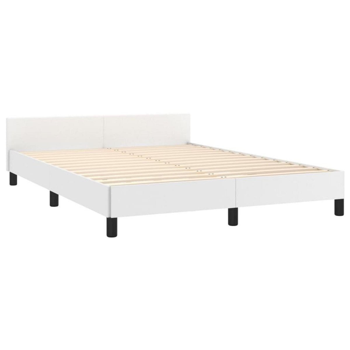 VIDAXL Cadre de lit avec tete de lit sans matelas blanc 140x200 cm