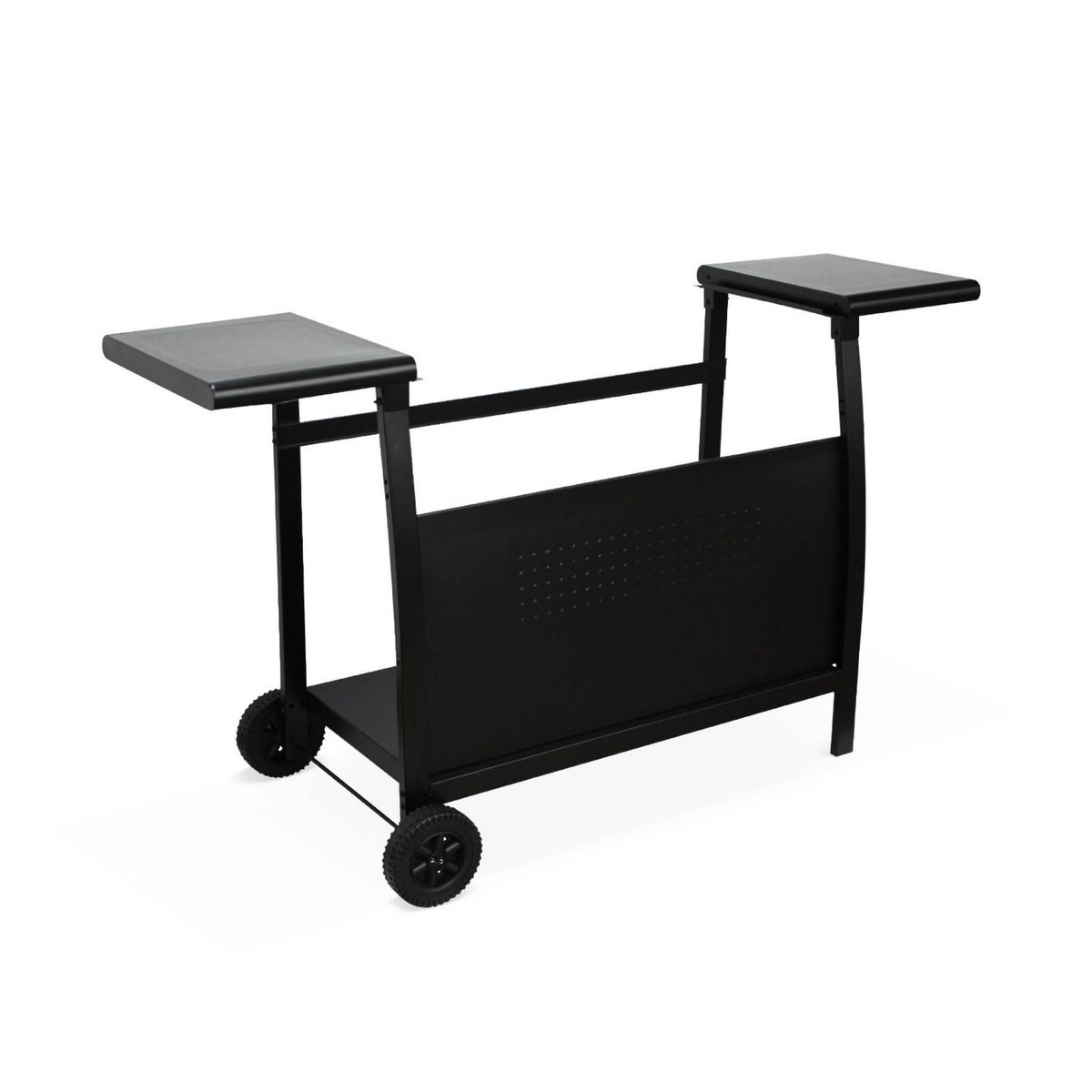 SWEEEK Plancha au gaz 4 brûleurs sur chariot - Porthos - 10kW. plancha à gaz avec desserte . cuisine extérieure. plaque émaillée. inox. barbecue