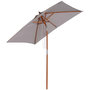 Voir la diapositive 1 : OUTSUNNY Parasol rectangulaire inclinable bois polyester haute densité 2L x 1,5l x 2,3H m gris clair