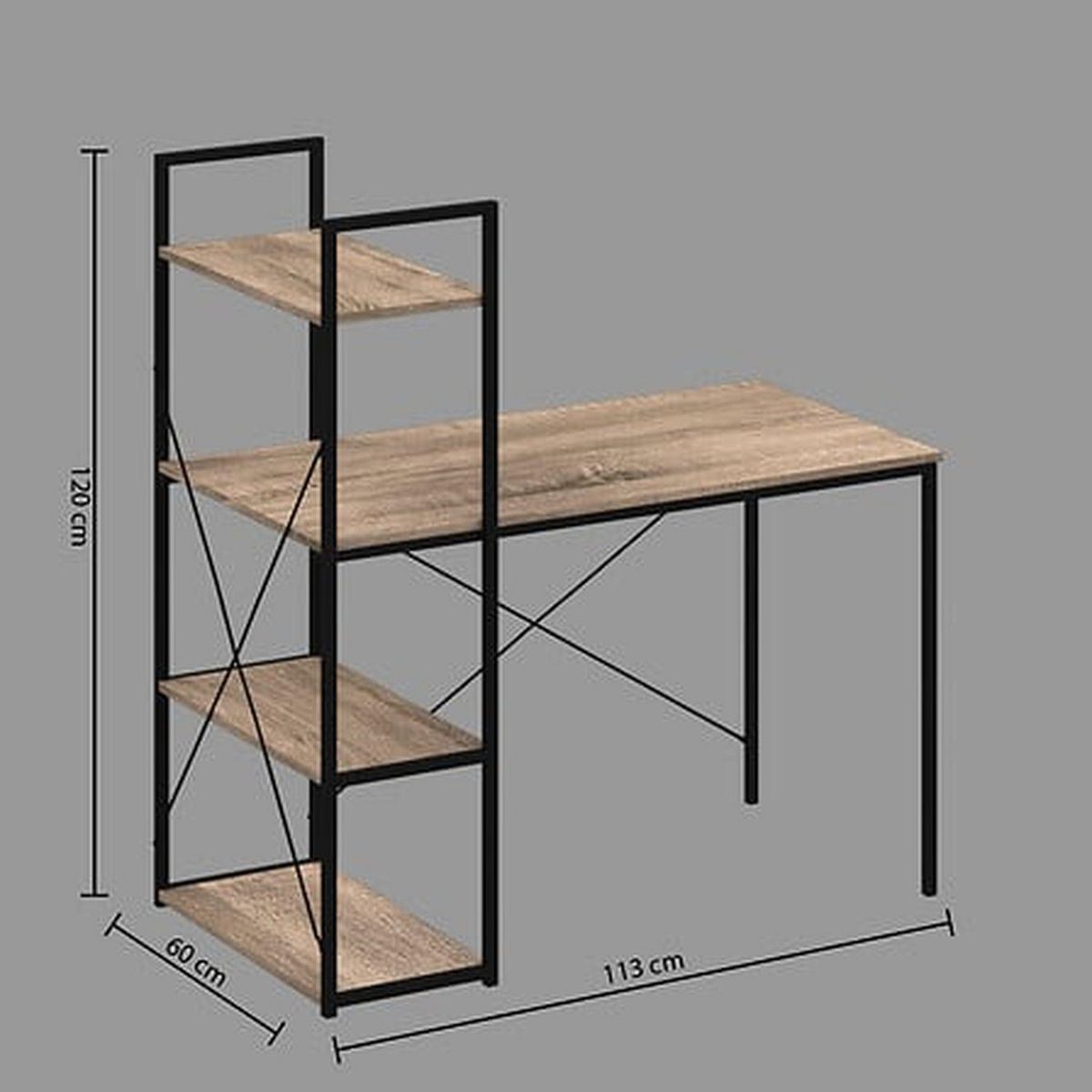 FIVE Bureau avec étagères ALIAJ - Beige