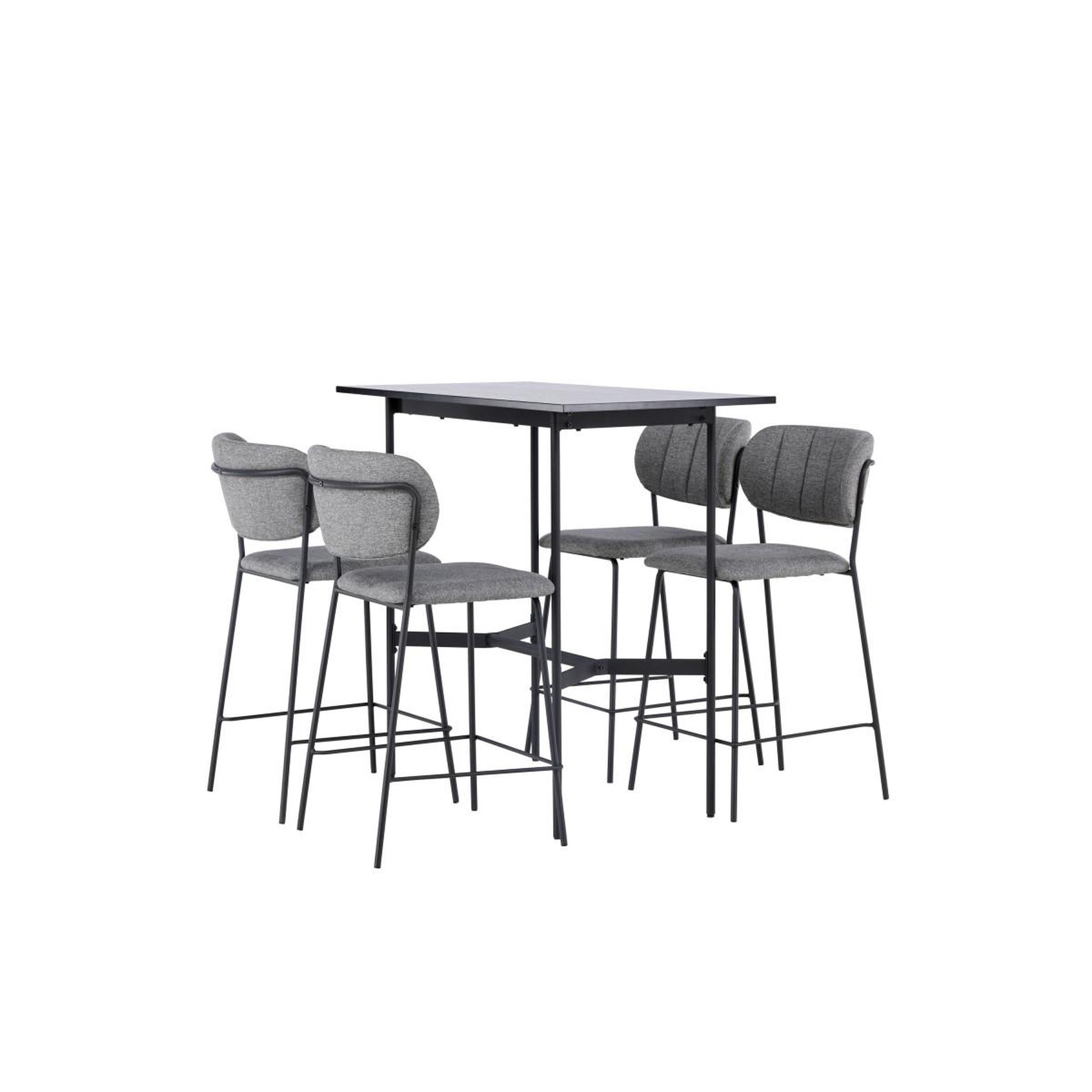 Voir la diapositive 6 : Paris Prix Ensemble table de bar & 4 chaises  rax & bell  120cm noir & gris