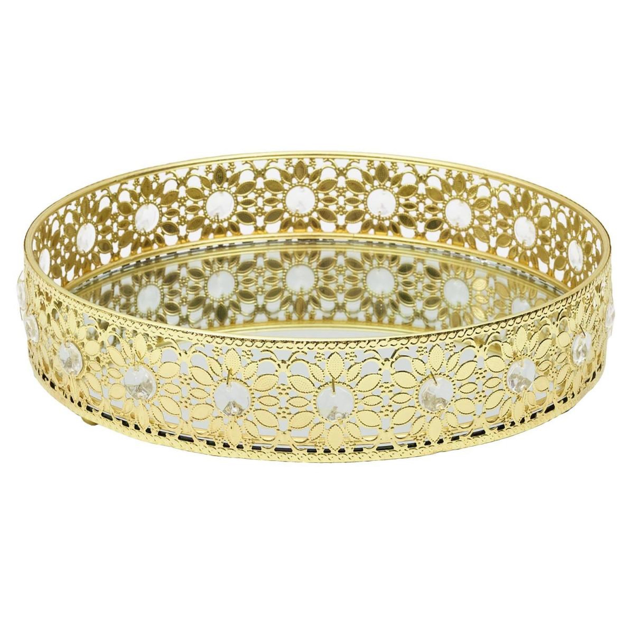 The Home Deco Factory Plateau de service déco  miroir  25cm doré