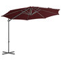Voir la diapositive 2 : VIDAXL Parasol de jardin en porte-a-faux mat en acier rouge bordeaux