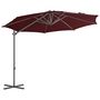 Voir la diapositive 2 : VIDAXL Parasol de jardin en porte-a-faux mat en acier rouge bordeaux