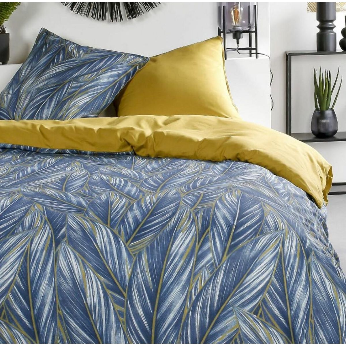 Home collection Parure housse de couette révers. 100% coton 57fils sunshine