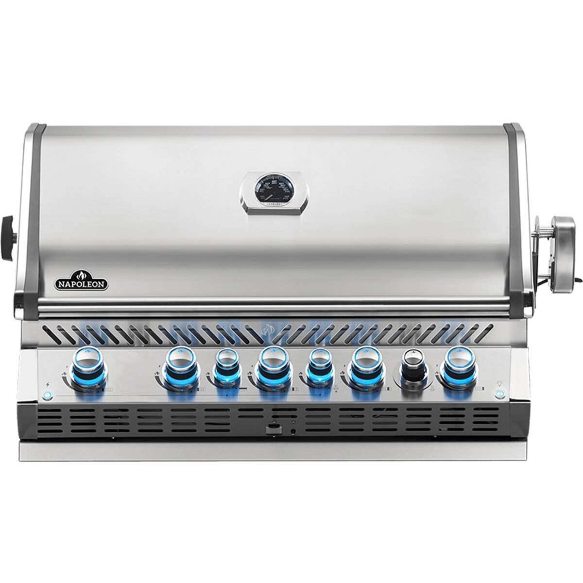 NAPOLEON Barbecue gaz encastrable Prestige Pro 665 inox 5 brûleurs + Sizzle Zone + brûleur arrière + Fumage - Napoleon