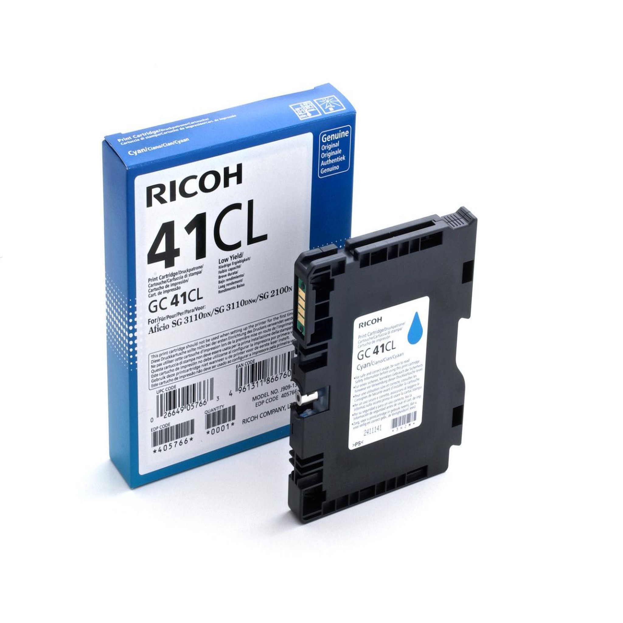 Voir la diapositive 3 : Ricoh Ricoh Ink GC41 LC Cyan (405766)