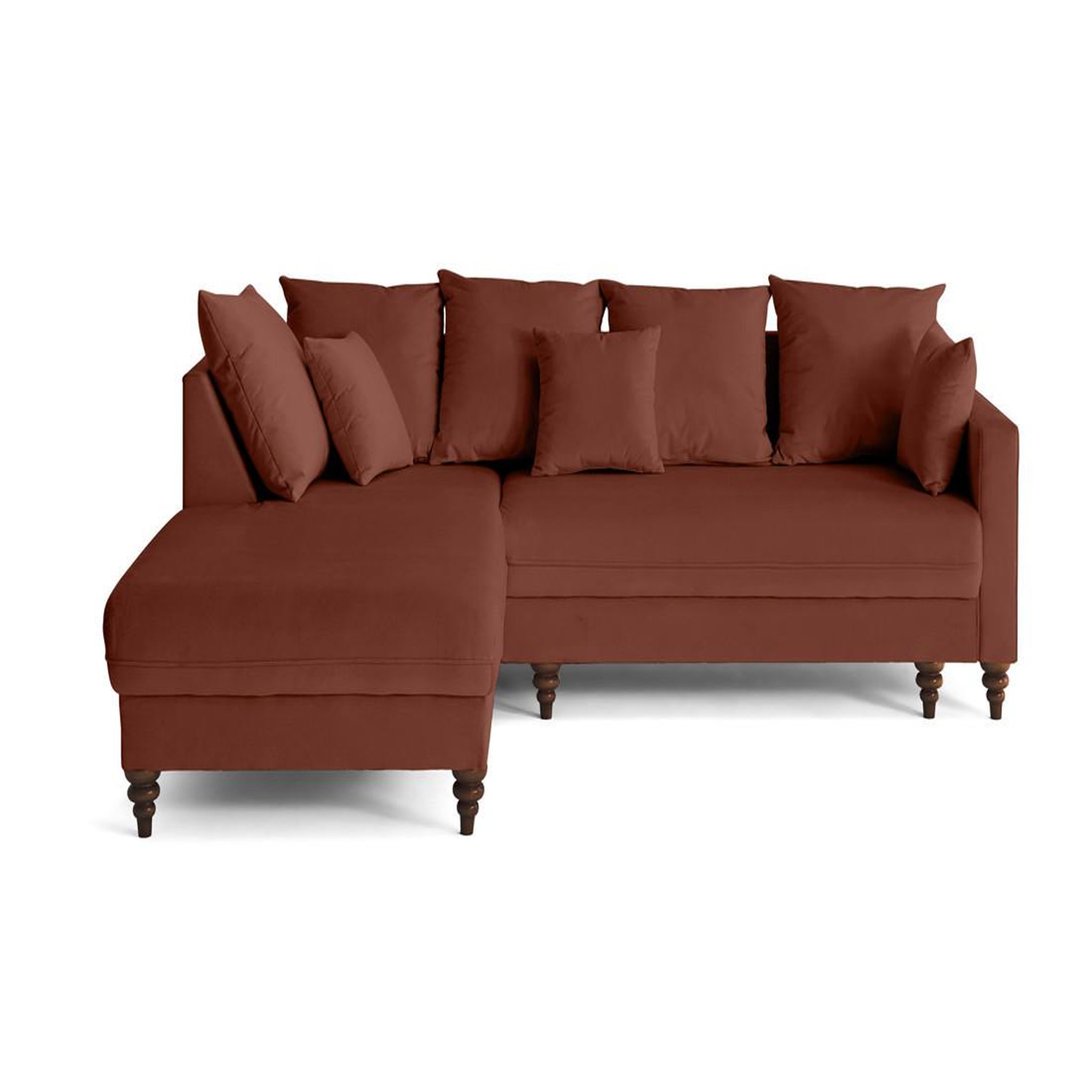 Voir la diapositive 2 : BEST MOBILIER Flamingo - canapé d'angle gauche 4 places convertible en velours