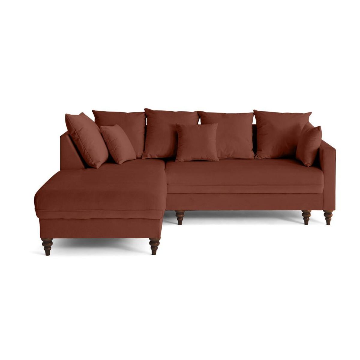 BEST MOBILIER Flamingo - canapé d'angle gauche 4 places convertible en velours