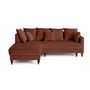 Voir la diapositive 2 : BEST MOBILIER Flamingo - canapé d'angle gauche 4 places convertible en velours
