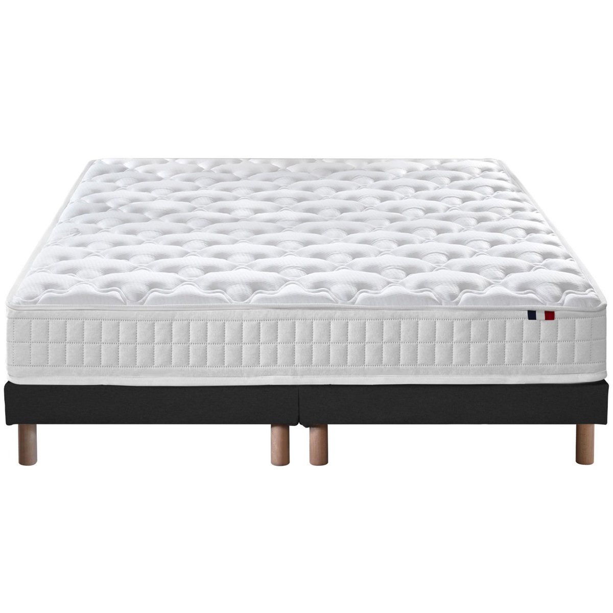 IDLITERIE Ensemble matelas à ressorts 5 zones ÉTOILE avec sommier - confort français