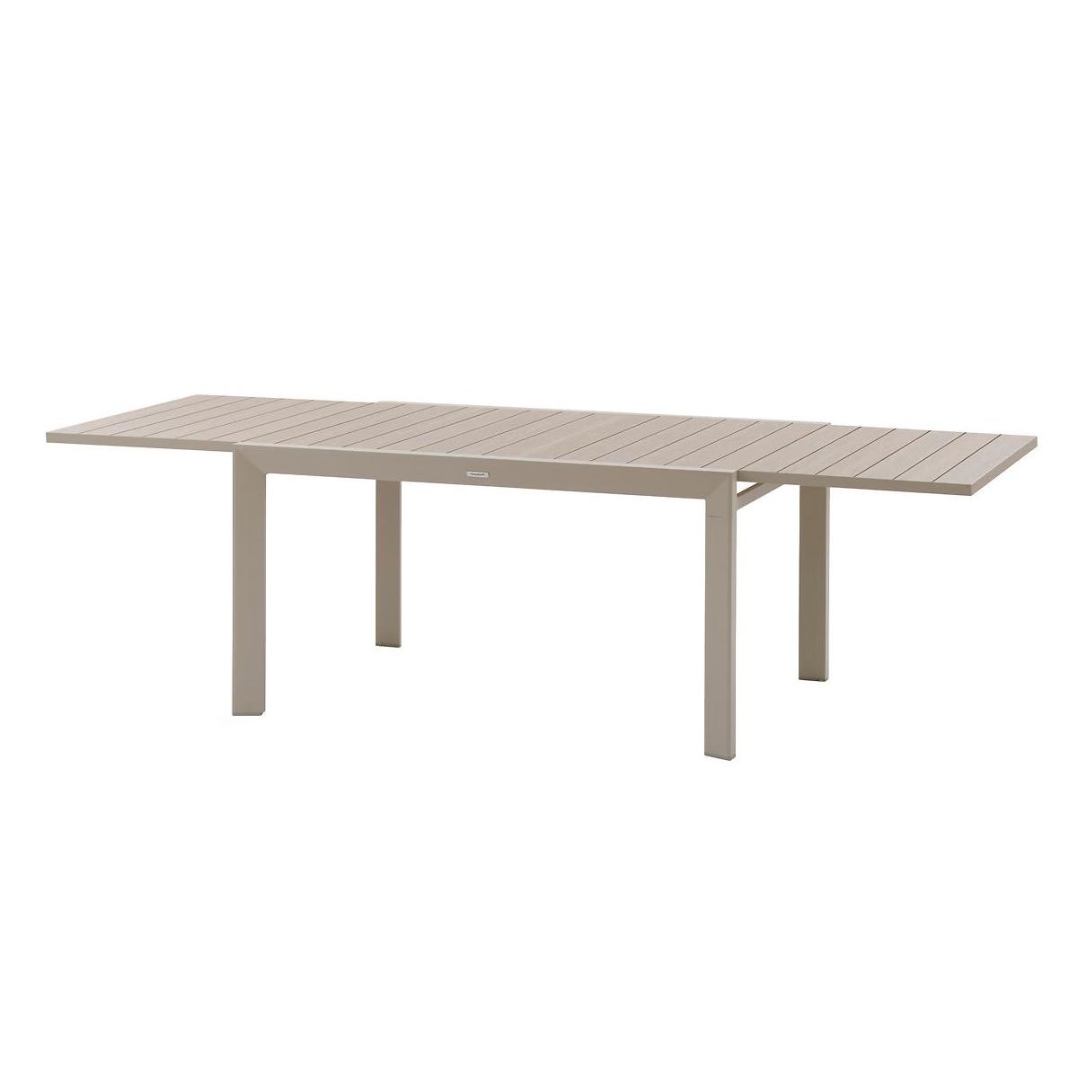 HESPERIDE Table de jardin extensible en aluminium effet bois 10 places EVASION