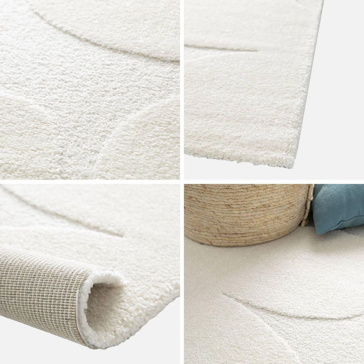 SWEEEK Tapis intérieur motif fleures crème Betty