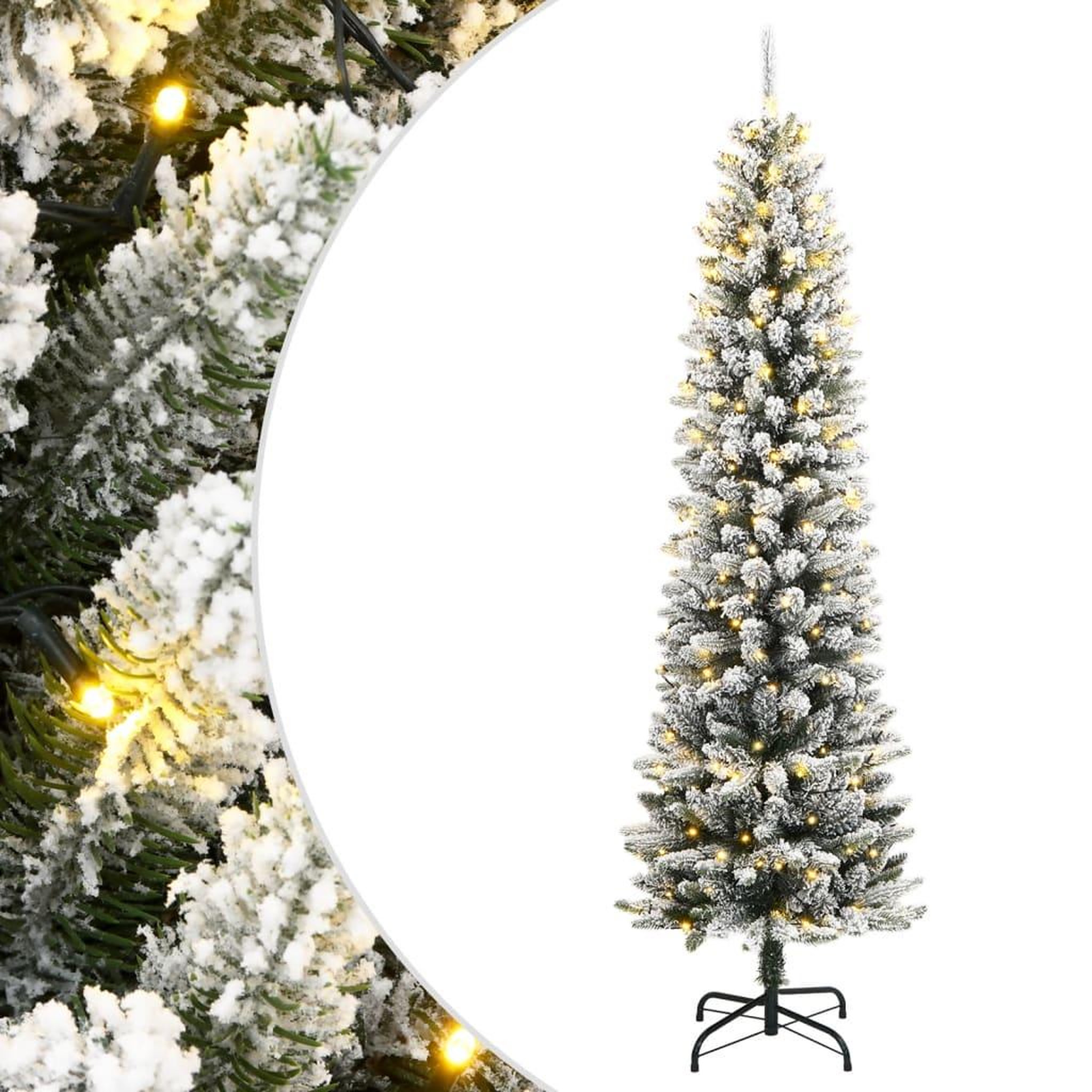 VIDAXL Sapin de Noël artificiel 150 LED et neige floquee 150 cm