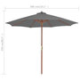 Voir la diapositive 6 : VIDAXL Parasol d'exterieur avec mat en bois 300 cm anthracite