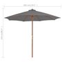 Voir la diapositive 6 : VIDAXL Parasol d'exterieur avec mat en bois 300 cm anthracite