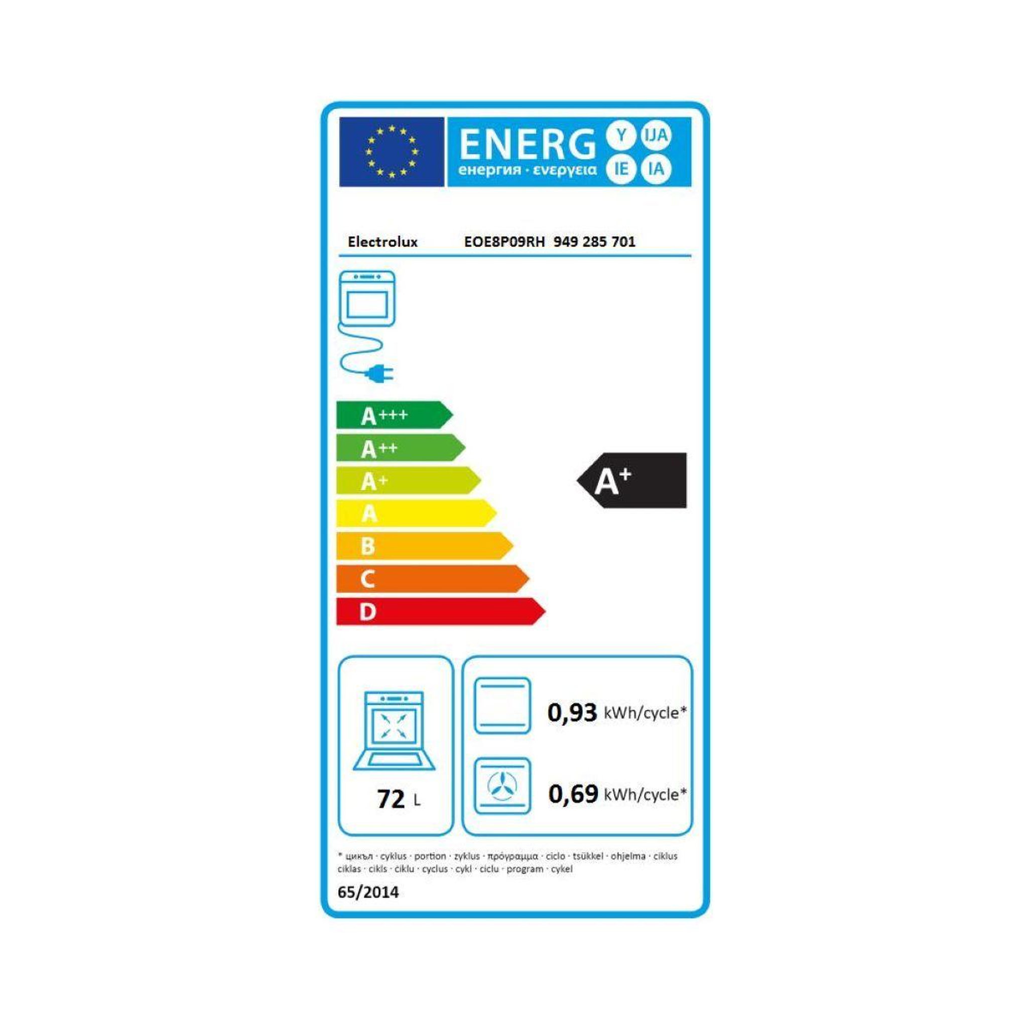 Voir la diapositive 6 : ELECTROLUX Four encastrable eoe8p09rh pyrolyse ouverture latérale droite, écran tactile 72l