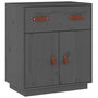 Voir la diapositive 2 : VIDAXL Buffet Gris 65,5x40x75 cm Bois massif de pin