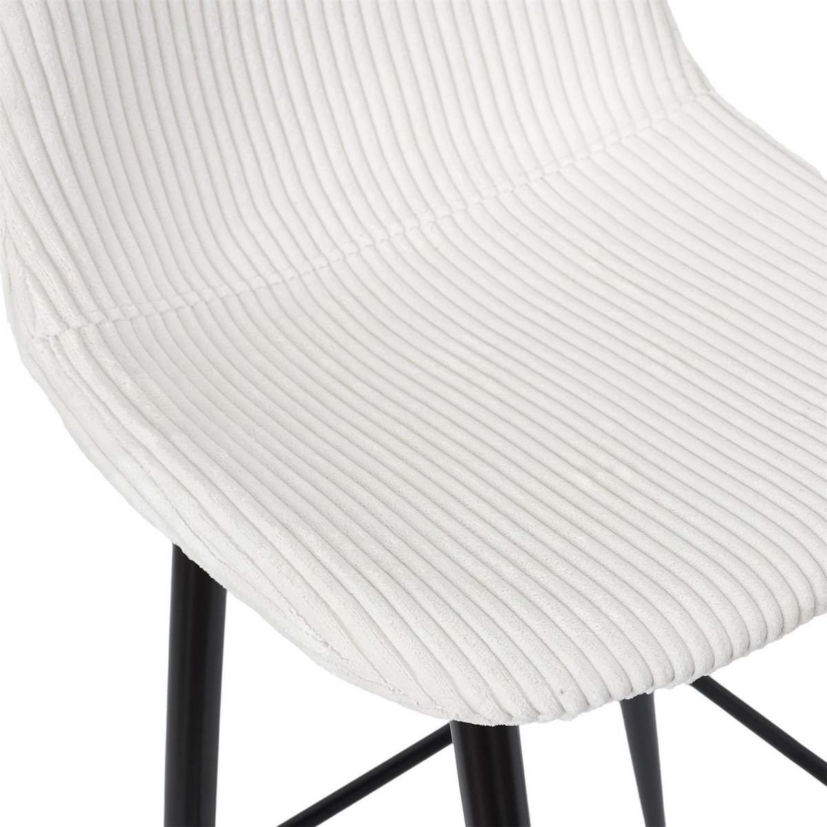 TOILINUX Lot de 2 chaises de bar côtelées SCOTT