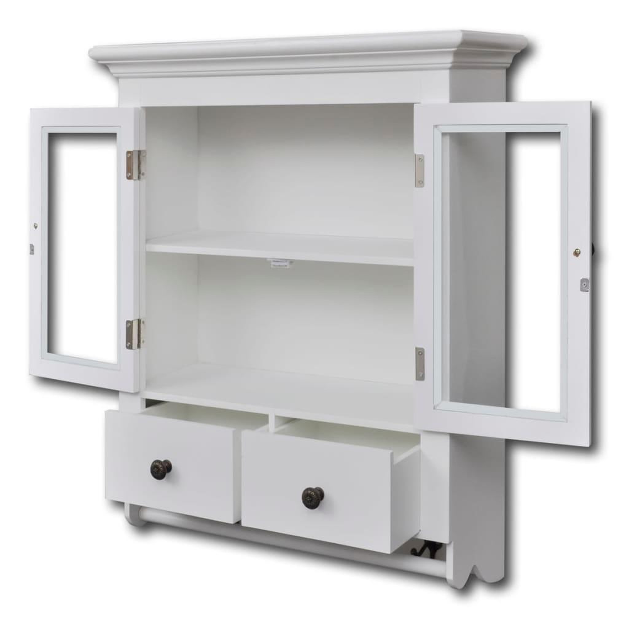 Voir la diapositive 3 : VIDAXL Placard mural de cuisine avec porte en verre Bois blanc