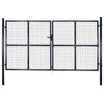 VIDAXL Portail de jardin grillage en acier galvanise 306 x 150 cm Gris