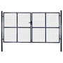 Voir la diapositive 1 : VIDAXL Portail de jardin grillage en acier galvanise 306 x 150 cm Gris