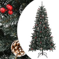 HOMCOM Sapin de Noël Artificiel enneigé Lumineux LED x 250 Multicolore Ø  107 x 180H cm 585 Branches Vert Blanc