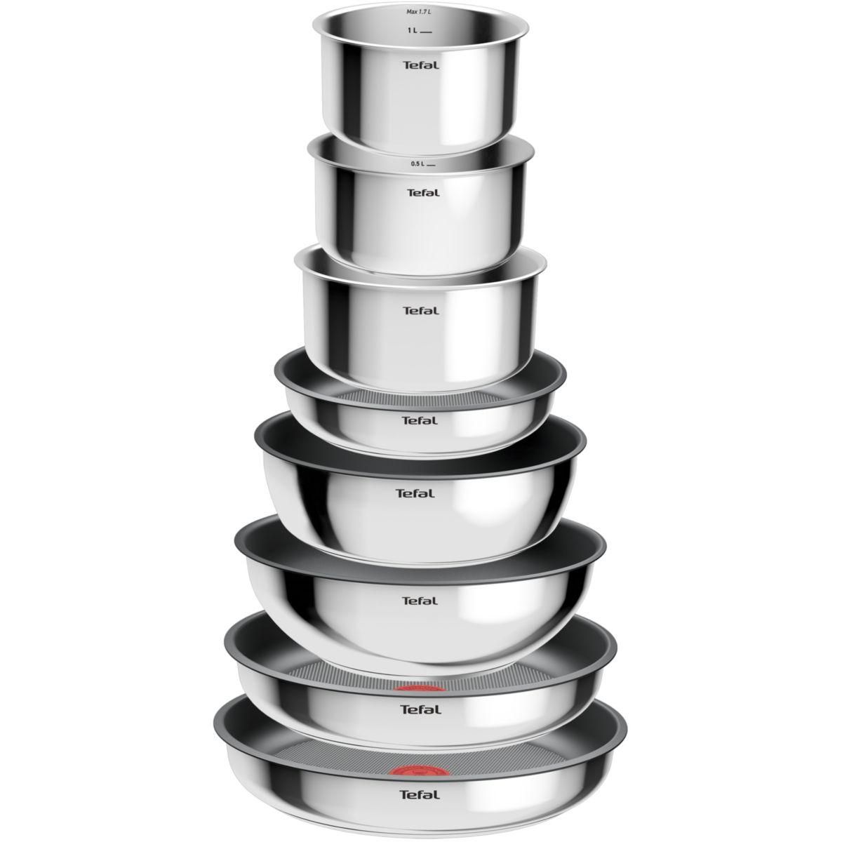 TEFAL Batterie de cuisine Cook Eat 17pcs Ingenio Inox