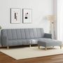 Voir la diapositive 1 : VIDAXL Canape-lit a 2 places avec repose-pied gris clair tissu