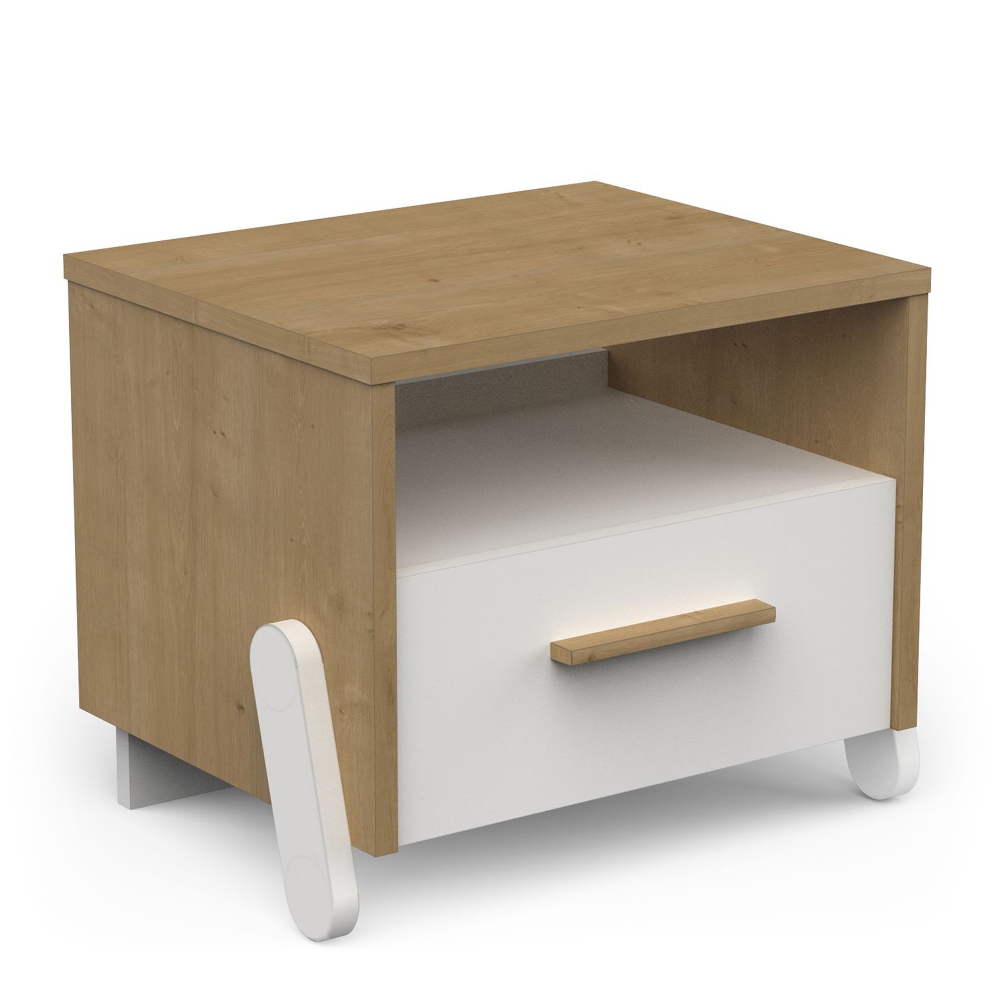 Voir la diapositive 4 : Table de chevet enfant 1 tiroir 1 niche L39 cm LILAS