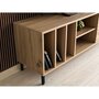 Voir la diapositive 6 : TOILINUX Meuble TV avec multi-rangements en panneaux de particules - Beige