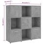 Voir la diapositive 6 : VIDAXL Bibliotheque Gris beton 90x30x90 cm Bois d'ingenierie