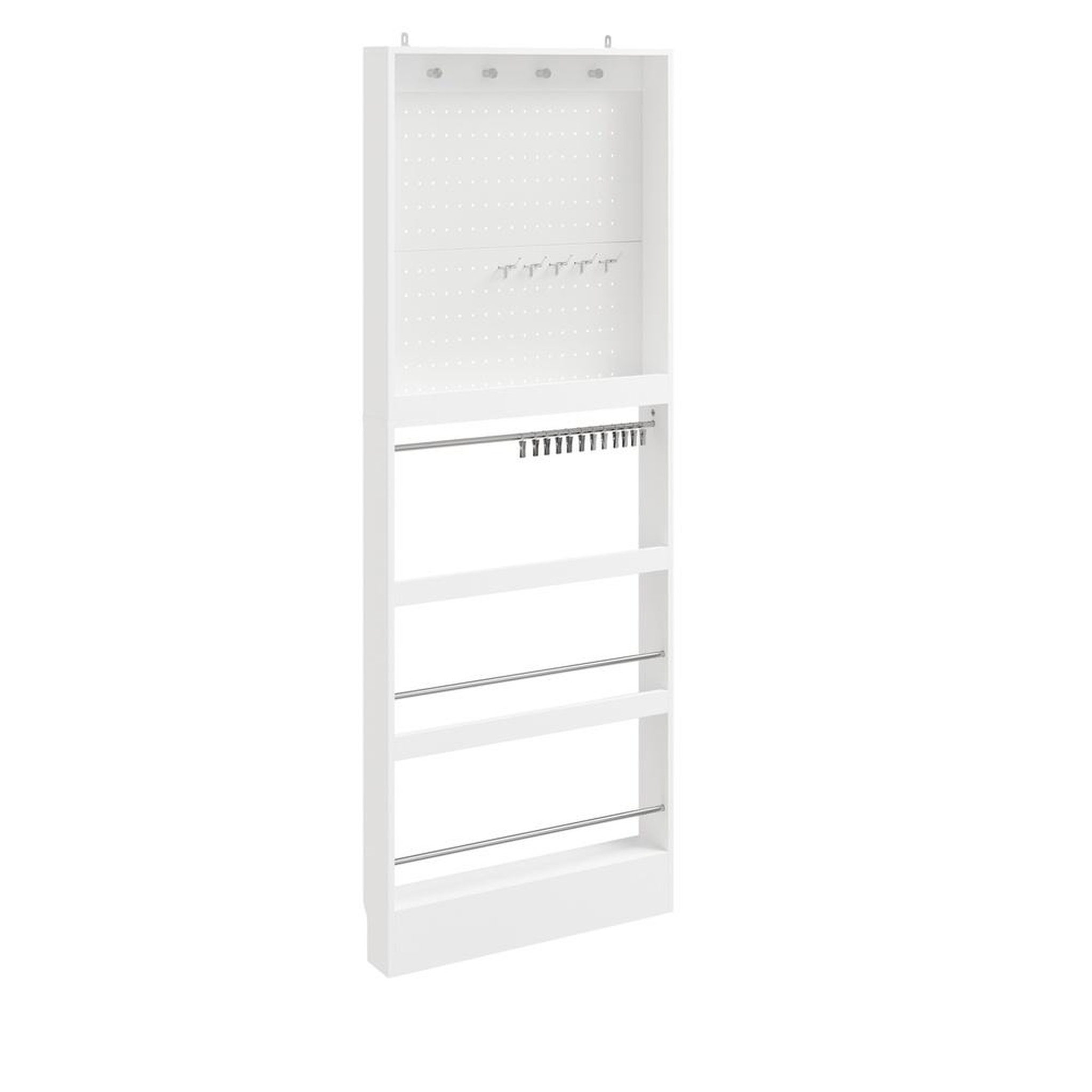 SOBUY Garderobe murale rangement entrée blanc 70x12x190cm fhk39-w