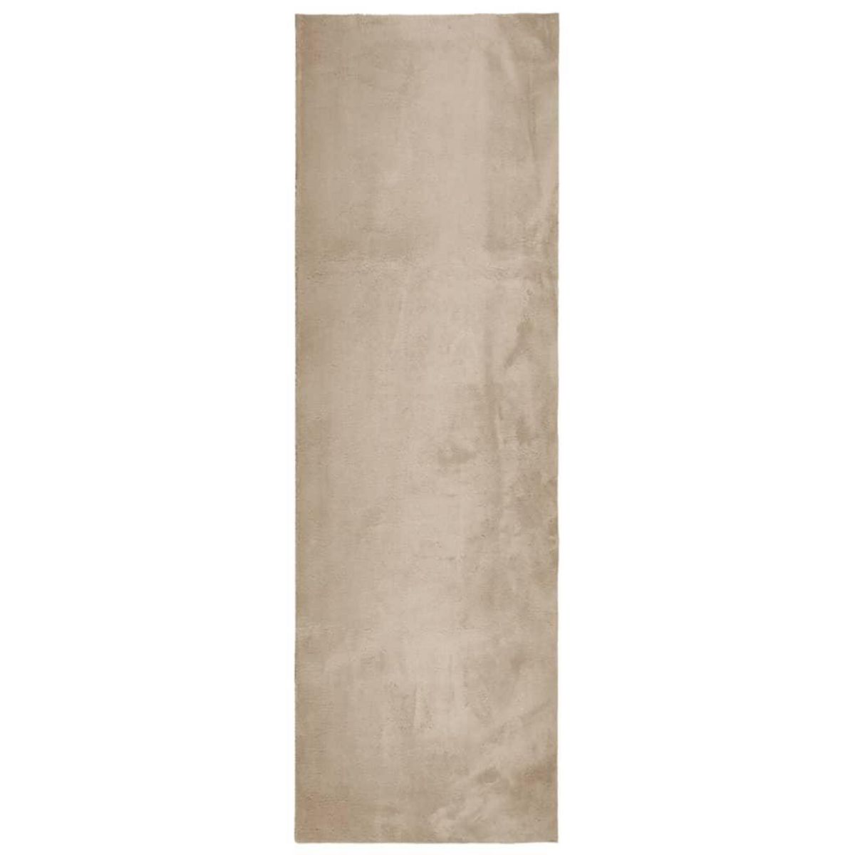 VIDAXL Tapis HUARTE a poils courts doux et lavable sable 80x250 cm