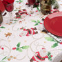 Voir la diapositive 4 : Douceur d'Intérieur Nappe rectangulaire antitache et infroissable Père Noël - 150 x 240 cm - Blanc et rouge