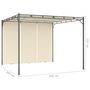 Voir la diapositive 6 : VIDAXL Belvedere de jardin avec rideau lateral 3x3x2,25 m Creme