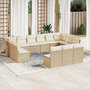 Voir la diapositive 1 : VIDAXL Salon de jardin avec coussins 13 pcs beige resine tressee