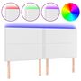 Voir la diapositive 2 : VIDAXL Tete de lit a LED Blanc 200x5x118/128 cm Similicuir
