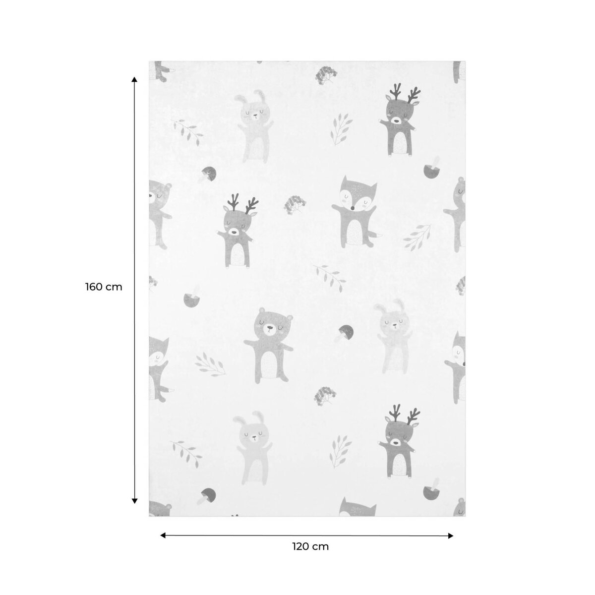 SWEEEK Tapis intérieur enfant blanc imprimé animaux thème automnal - Ravon