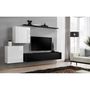 Voir la diapositive 4 : Paris Prix Meuble TV Mural Design  Switch V  250cm Blanc & Noir