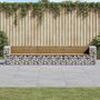 Voir la diapositive 1 : VIDAXL Banc de jardin design gabion 347x71x65,5cm bois de pin impregne