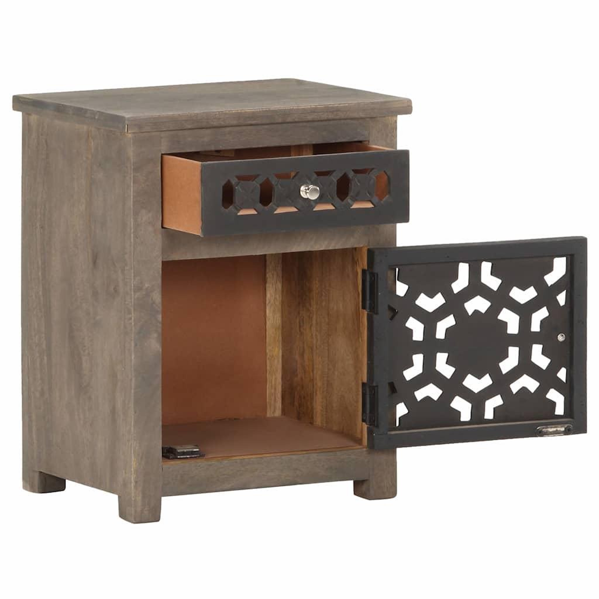 Voir la diapositive 3 : VIDAXL Table de chevet 40x30x50 cm bois de manguier massif