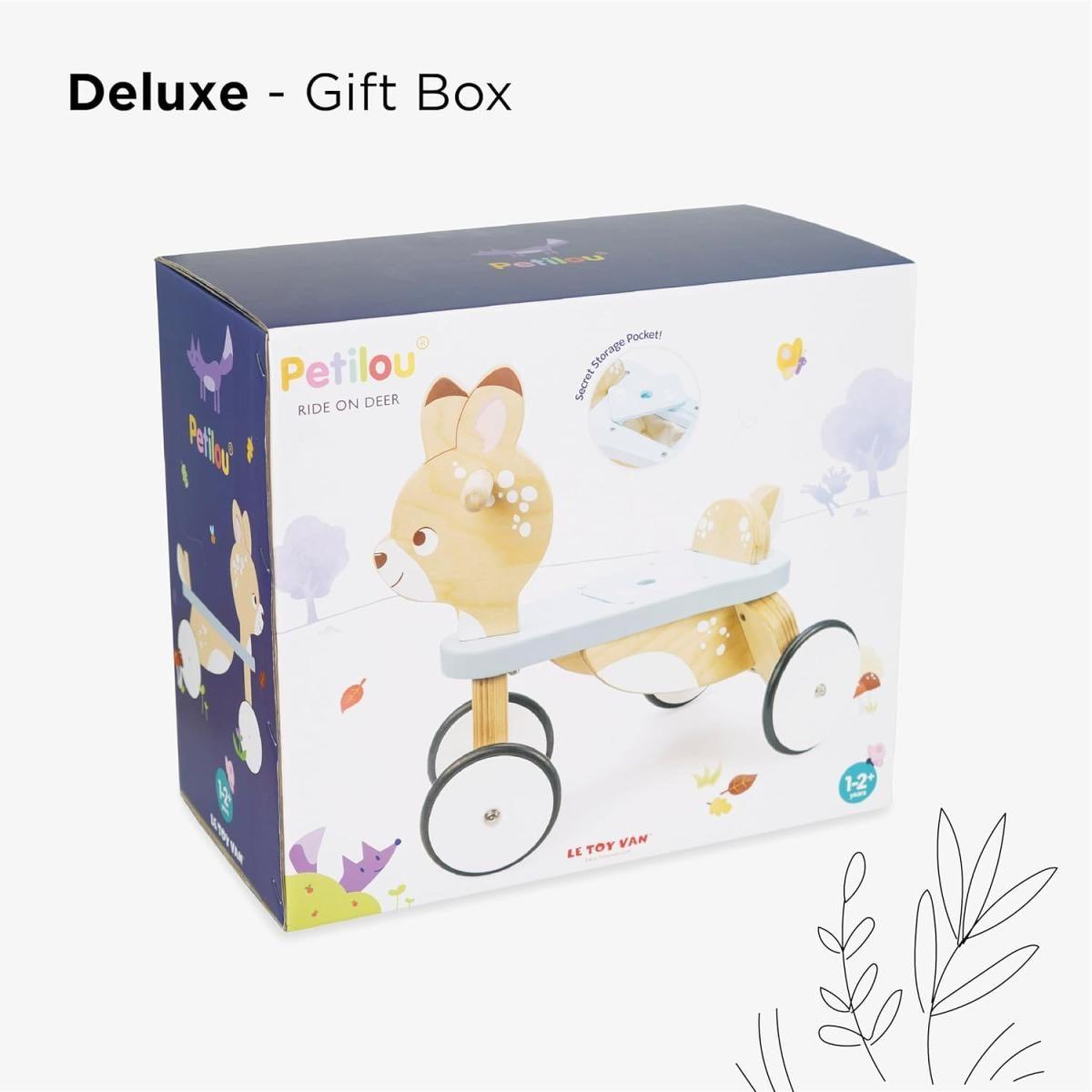 Voir la diapositive 2 : Le Toy Van Porteur en bois clair petit faon pastel