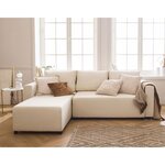 BEST MOBILIER Regala - canapé d'angle réversible - 4 places - convertible avec coffre - en tissu. Coloris disponibles : Beige