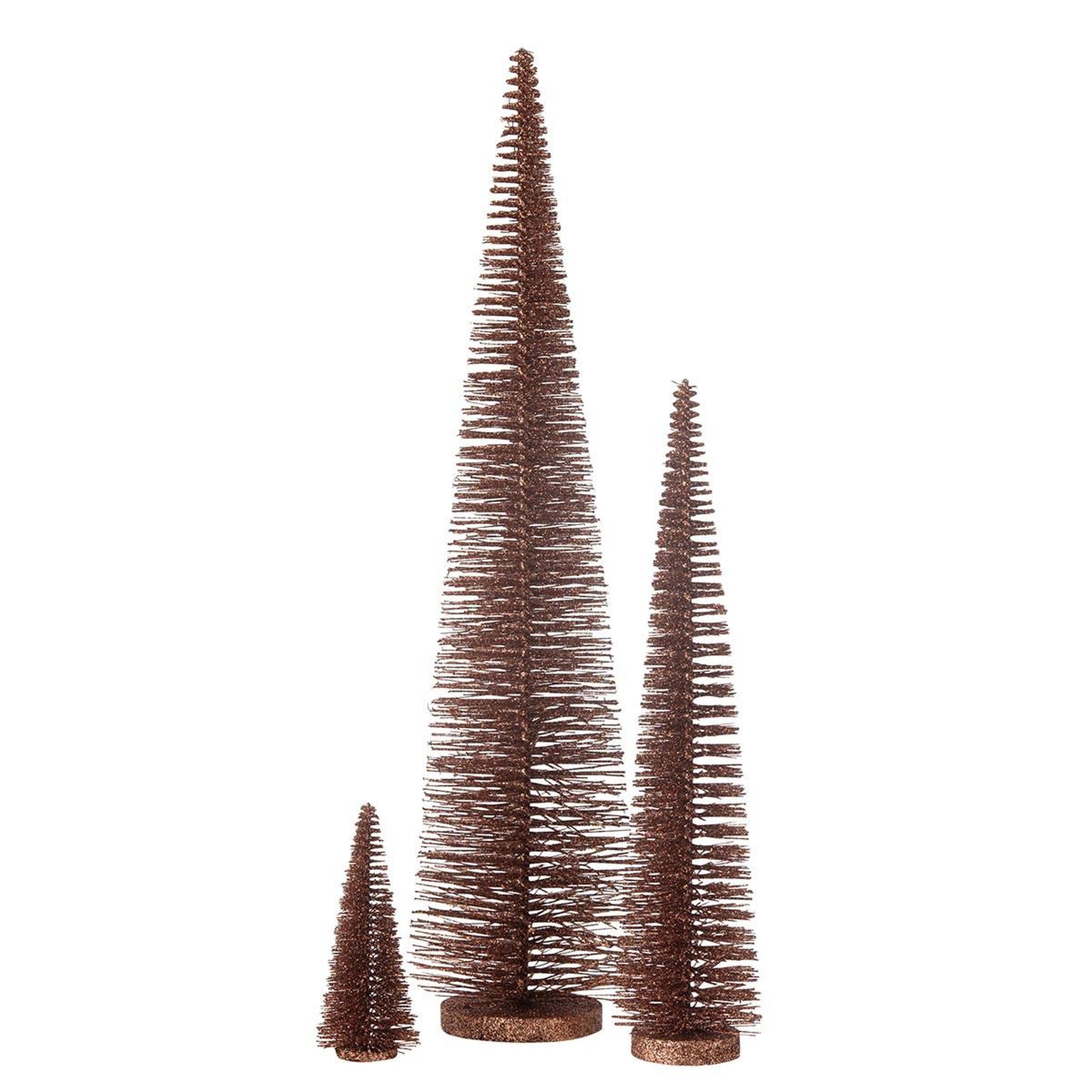 Voir la diapositive 2 : J-LINE Sapin de noël déco pailleté  josh  61cm marron