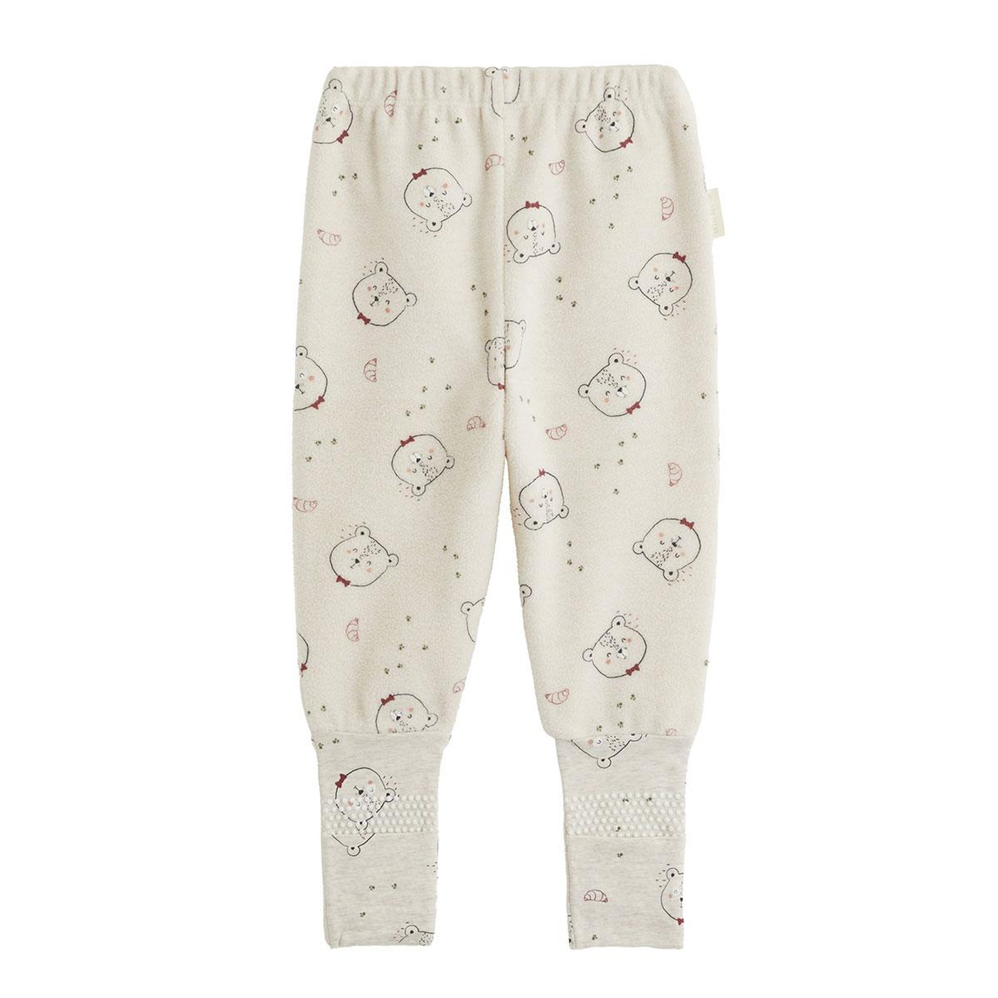 Voir la diapositive 5 : PETIT BEGUIN Pyjama bébé 2 pièces en polaire avec pieds retroussables pistache